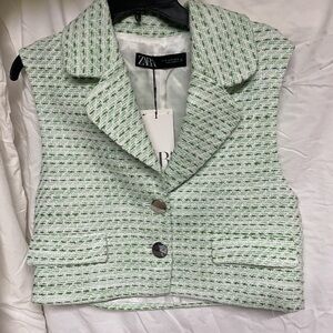 Zara Green Tweed Women's Vest